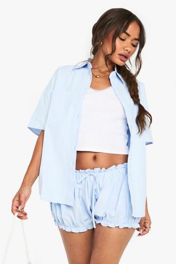 Oversized Short Sleeved Shirt baby blue
