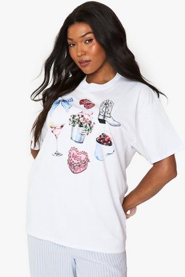 Plus Oversized Girly T-Shirt white