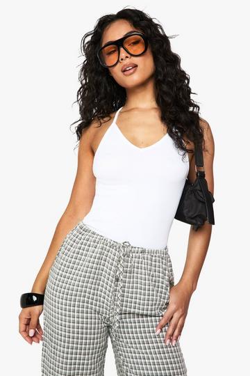Seamless Rib Racer Back Vest Top white