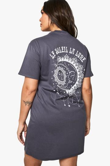 PLUS CELESTIAL OVERSIZED T-SHIRT DRESS charcoal