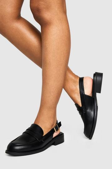 Slingback Chunky Loafers black
