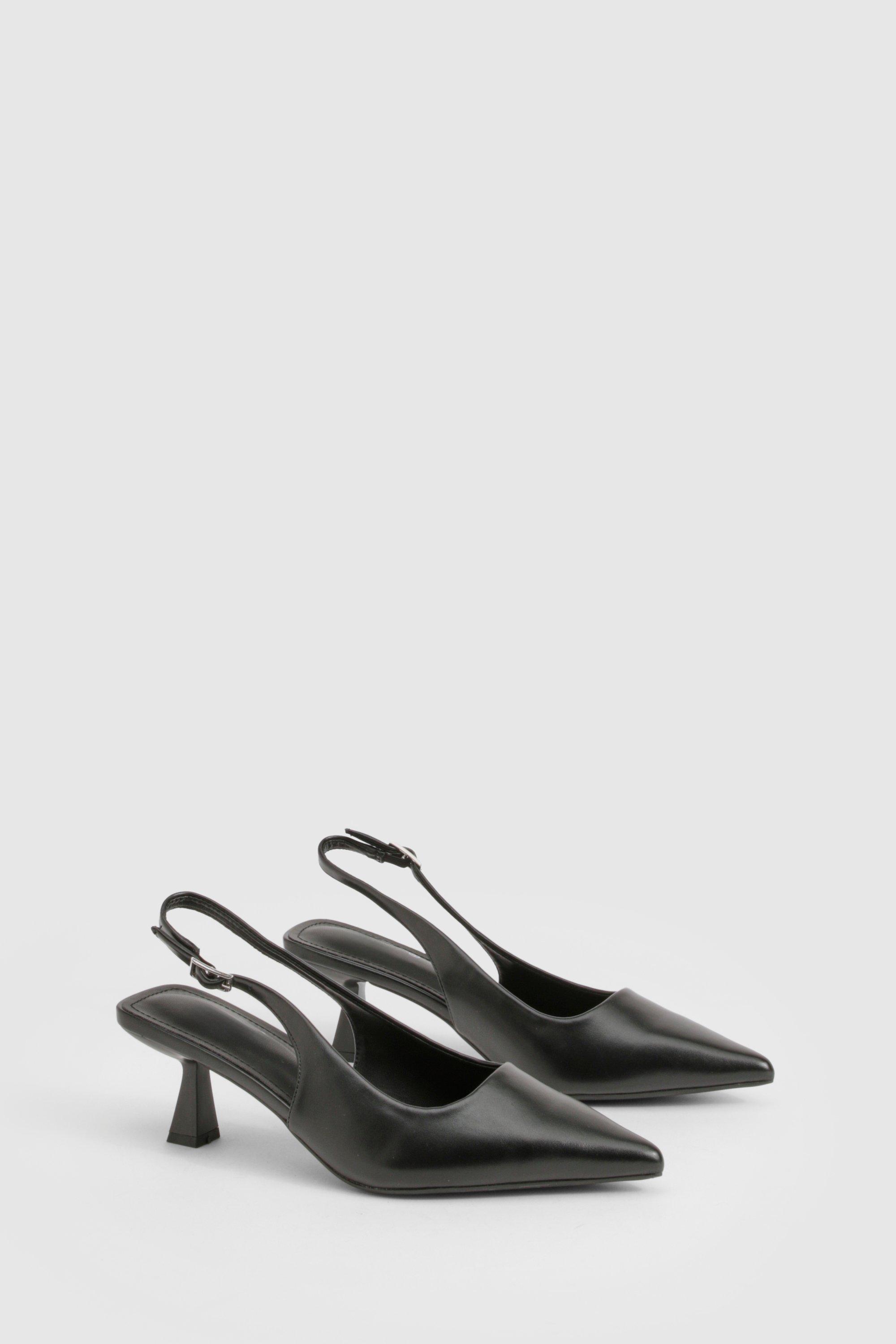 【COLOR iN ID】Stiletto Unbalance Slingback Covergirl Gold Diamante Sling Back Pointed Heels – Club L