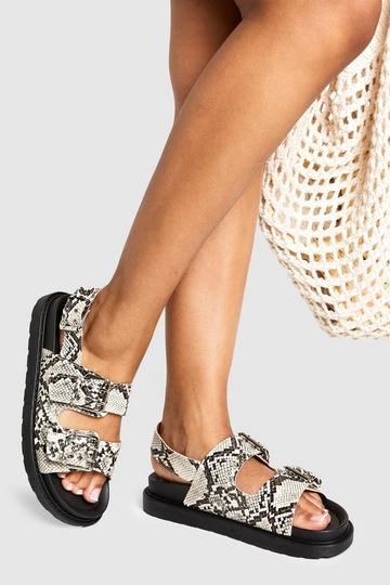 Dikke Sandalen Met Dubbele Gesp En Bandjes snake