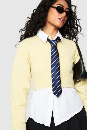 Thin Striped Tie navy