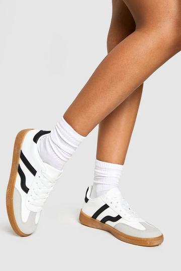Gestreepte Gympen Met Gum Zool white