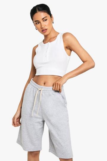 Loose Fit Longline Jogger Short ash grey