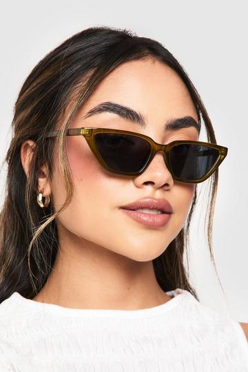 Olijfkleurige Cat Eye Zonnebril olive