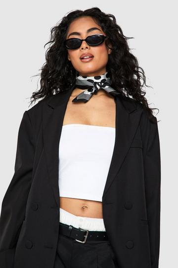 Polka Dot Neck Scarf white