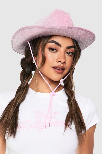 Roze Glitter Cowboy Hoed pink