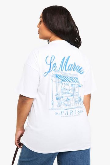 PLUS LE MARAIS PARIS OVERSIZED T-SHIRT white