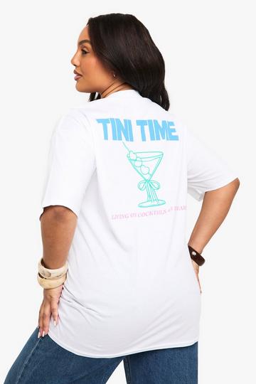 PLUS TINI TIME OVERSIZED T-SHIRT white