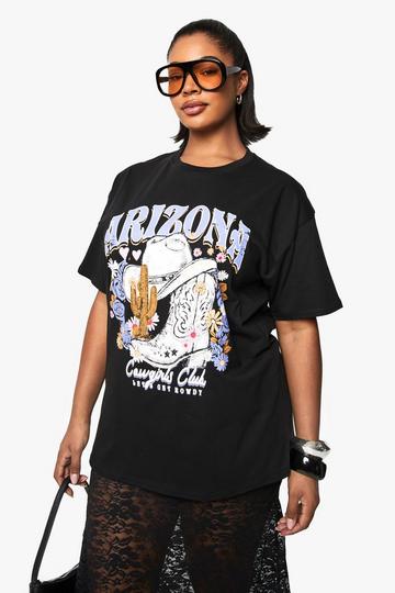 Plus Arizona Cowgirl T-Shirt Met Print black