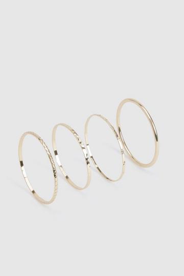 Gold Metallic Embossed Bangles 4 Pack