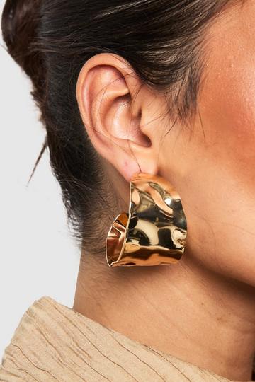 Oversized Platgeslagen Oorbellen gold