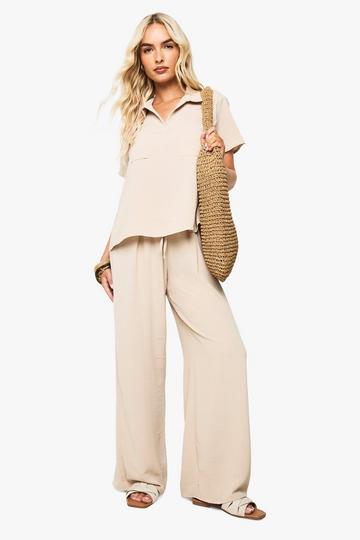 Woven Pocket Shirt & Trouser Co-Ord stone