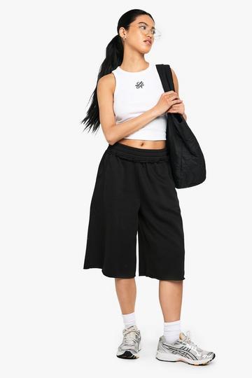 Exposed Seam Raw Hem Jort black