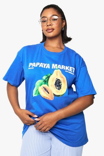 Plus Papaya Market Oversized T-Shirt cobalt