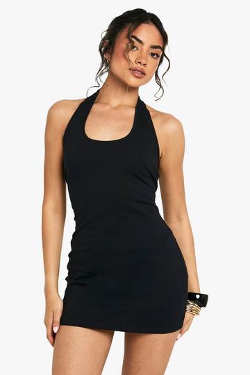 Halterneck Mini Dress black