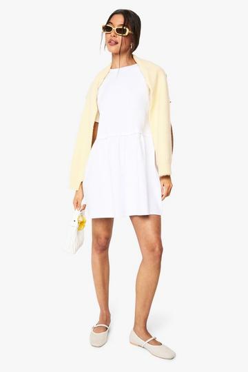 Short Sleeve Layered T-Shirt Dress white