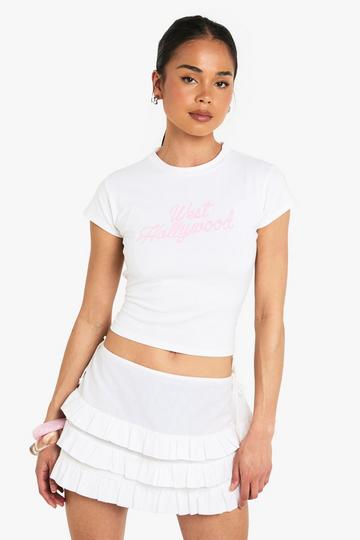 West Hollywood Rope Font Printed Baby T-shirt white