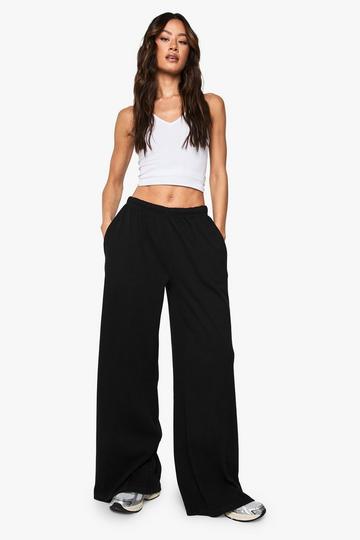 Tall Boohoo Basic Geribbelde Broek Met Rechte Pijpen black