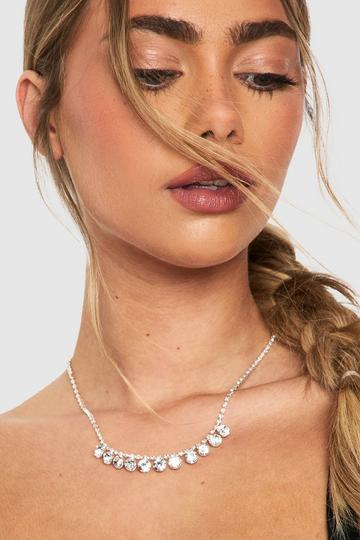 Versierde Ketting Met Zilveren Steentjes silver