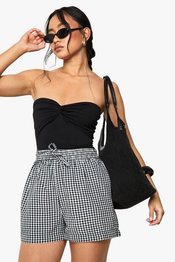 Gingham Woven Shorts black