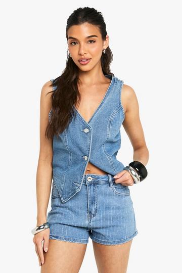 Diamonte Denim Short light blue