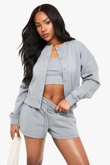 3-Delig Trainingspak Met Cardigan En Shorts sage