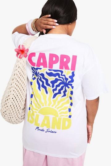 Plus Oversized Capri T-Shirt white