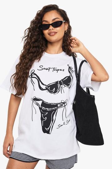 Saint Tropez Bikini Printed T-Shirt white
