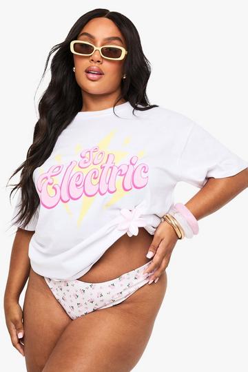 Plus Oversized So Electric T-Shirt white