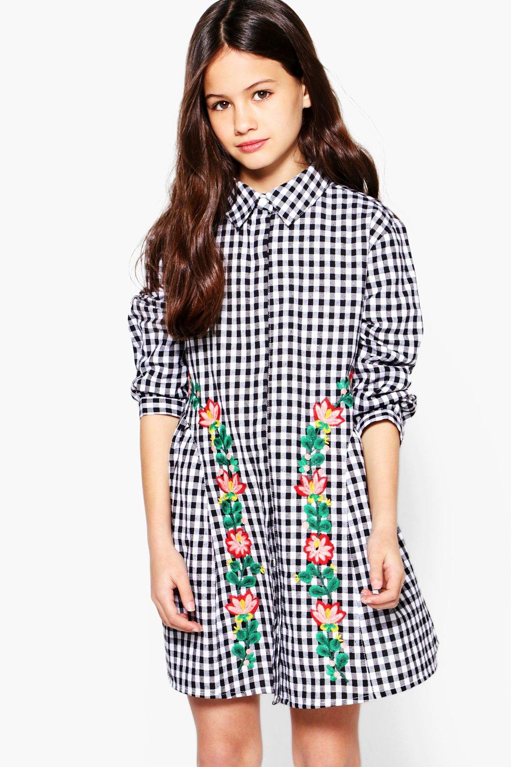 gingham shirt dress
