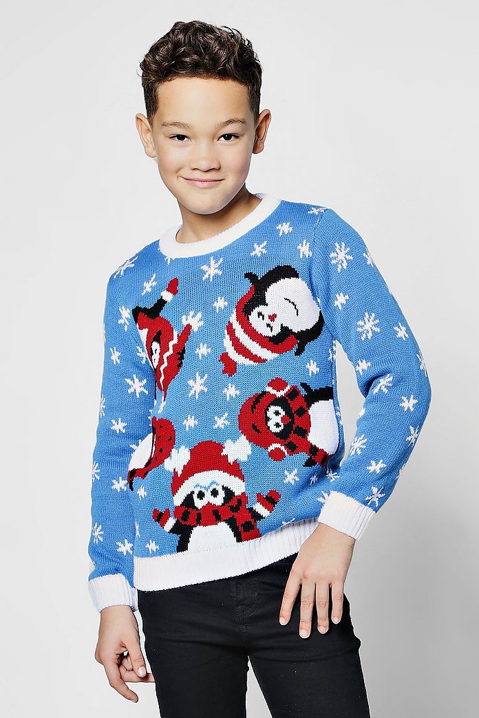 Pull de noël pingouin pour garçons | boohoo Pull de noël pingouin pour garçons | boohoo