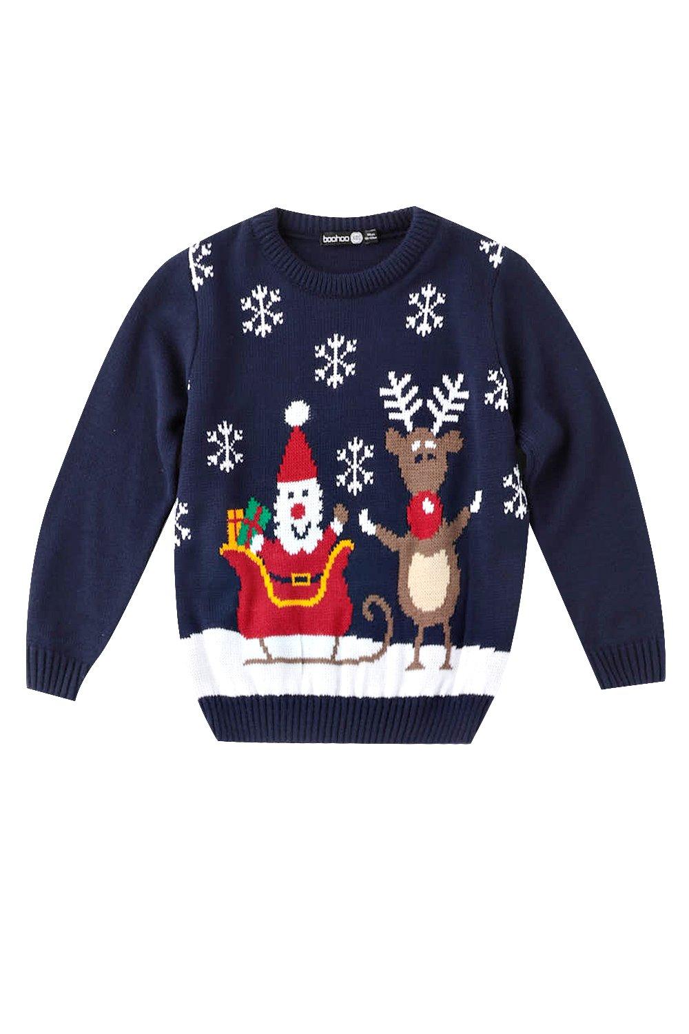 Boys Santa Sleight Christmas Sweater
