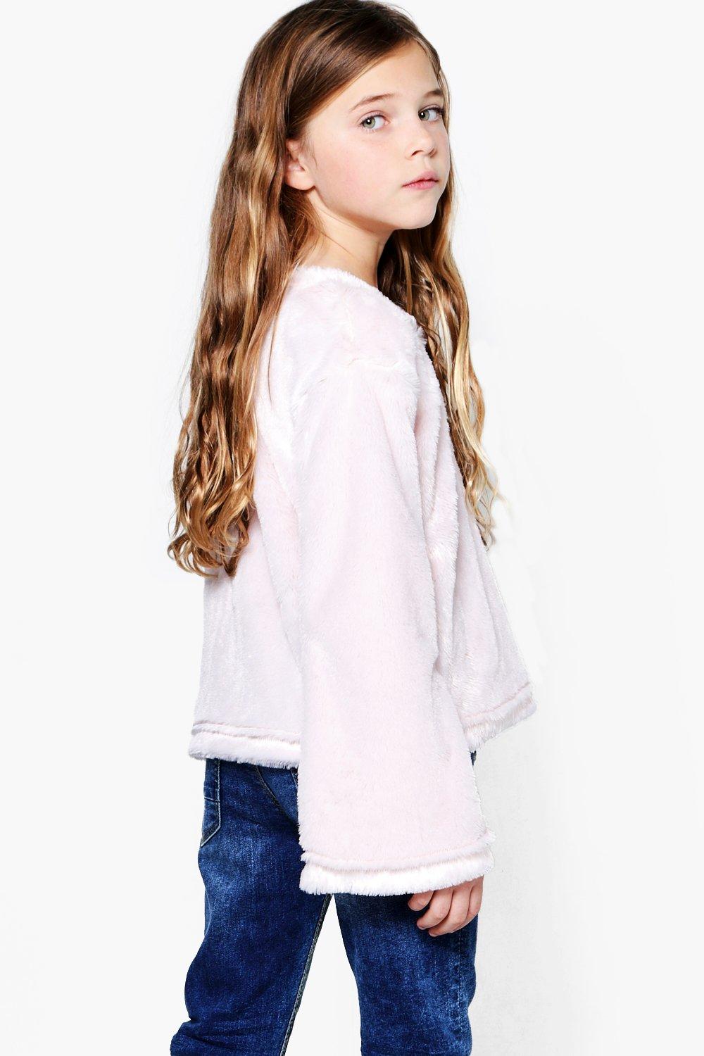 Girls Faux Fur Sweater Wide Sleeve boohoo CA