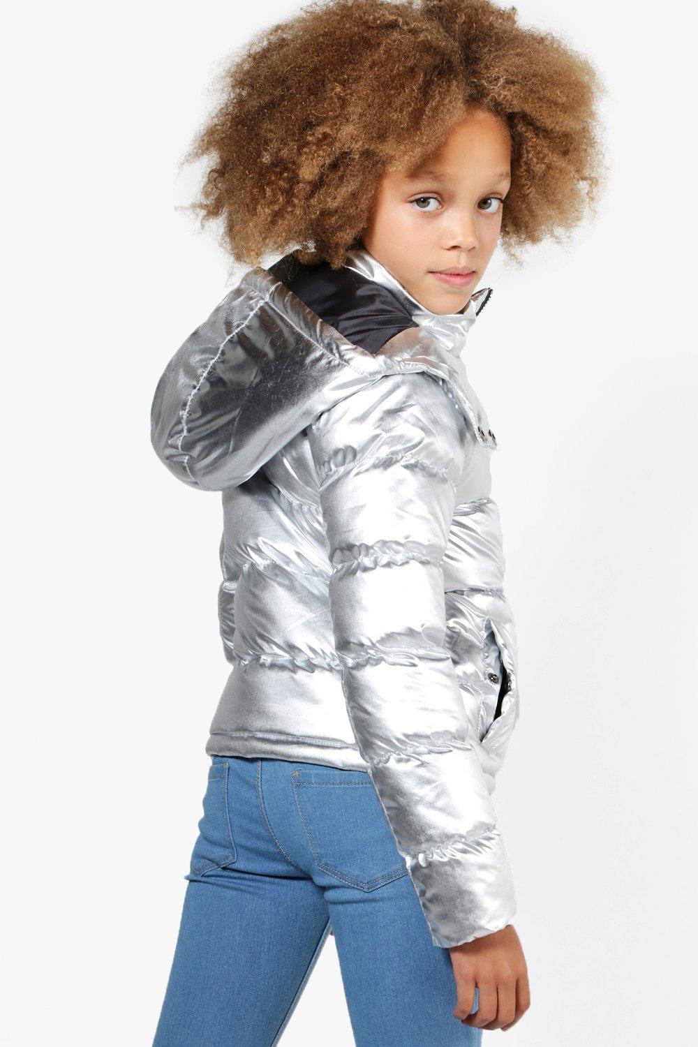 Metallic shop girls coat