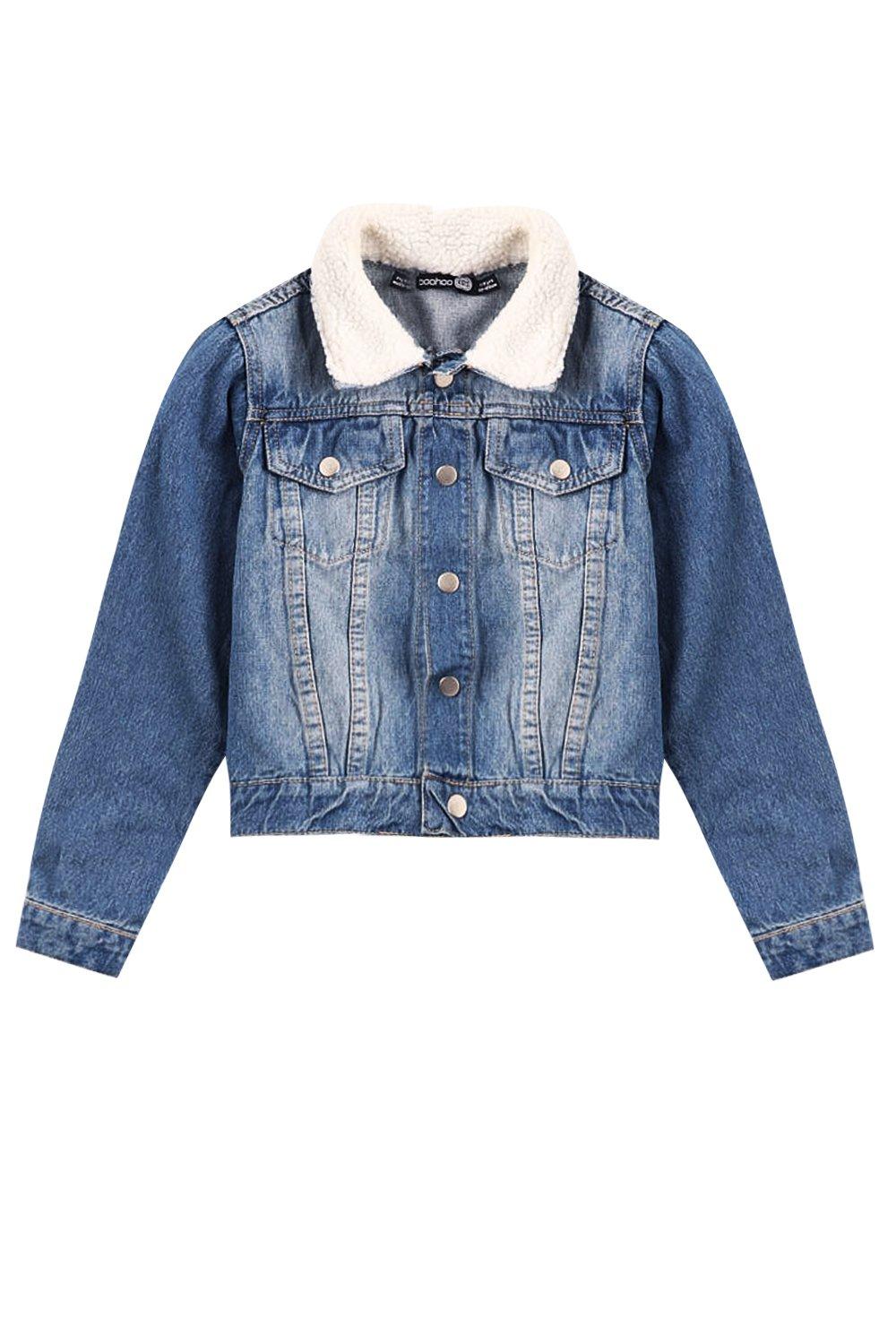 Boys borg shop collar jacket