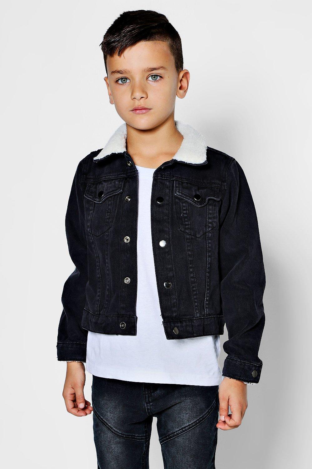 kids black denim jacket