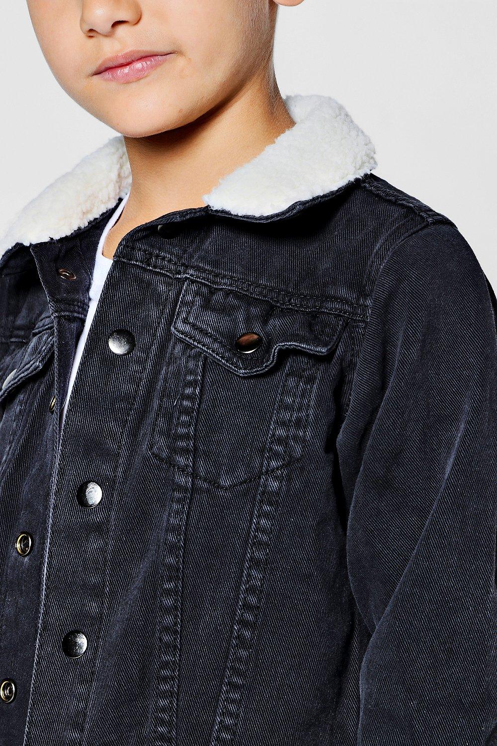 Boys borg hotsell lined denim jacket