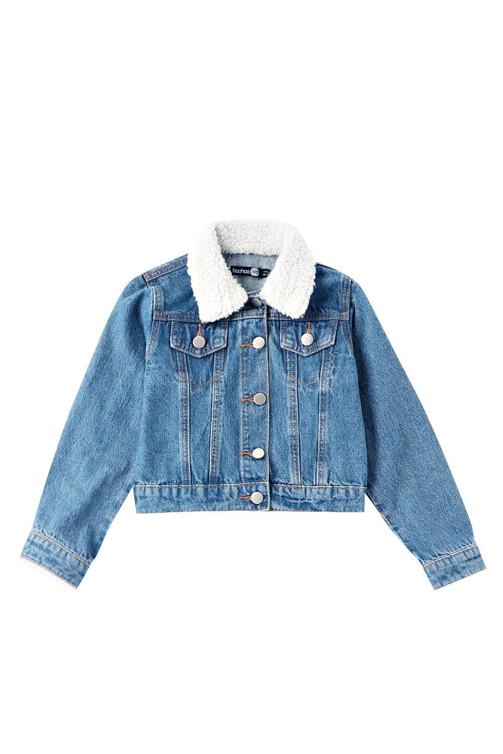 Boys denim shop borg jacket