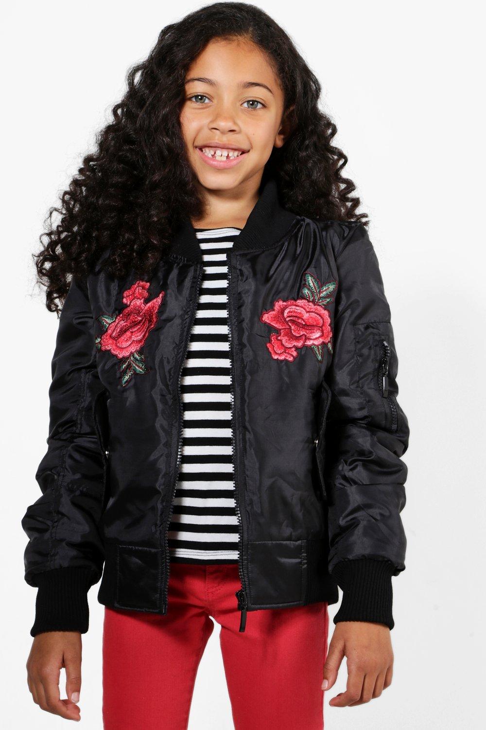 girls black bomber jacket