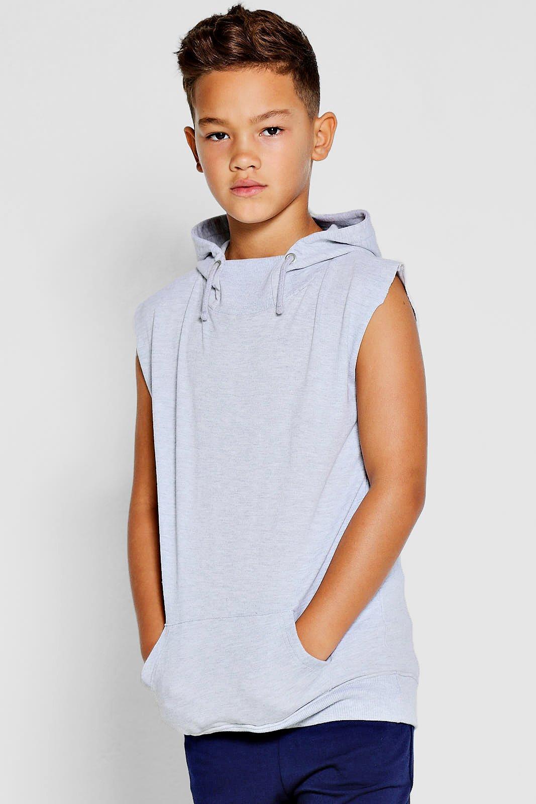 sleeveless hoodie grey