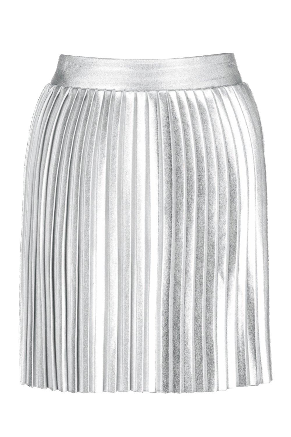 Metallic pleated skirt boohoo best sale