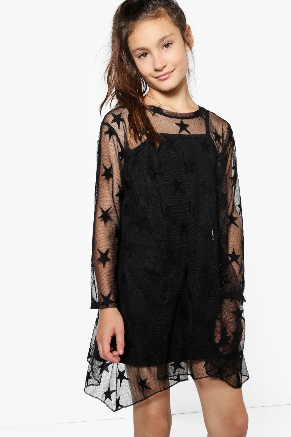 boohoo mesh star dress