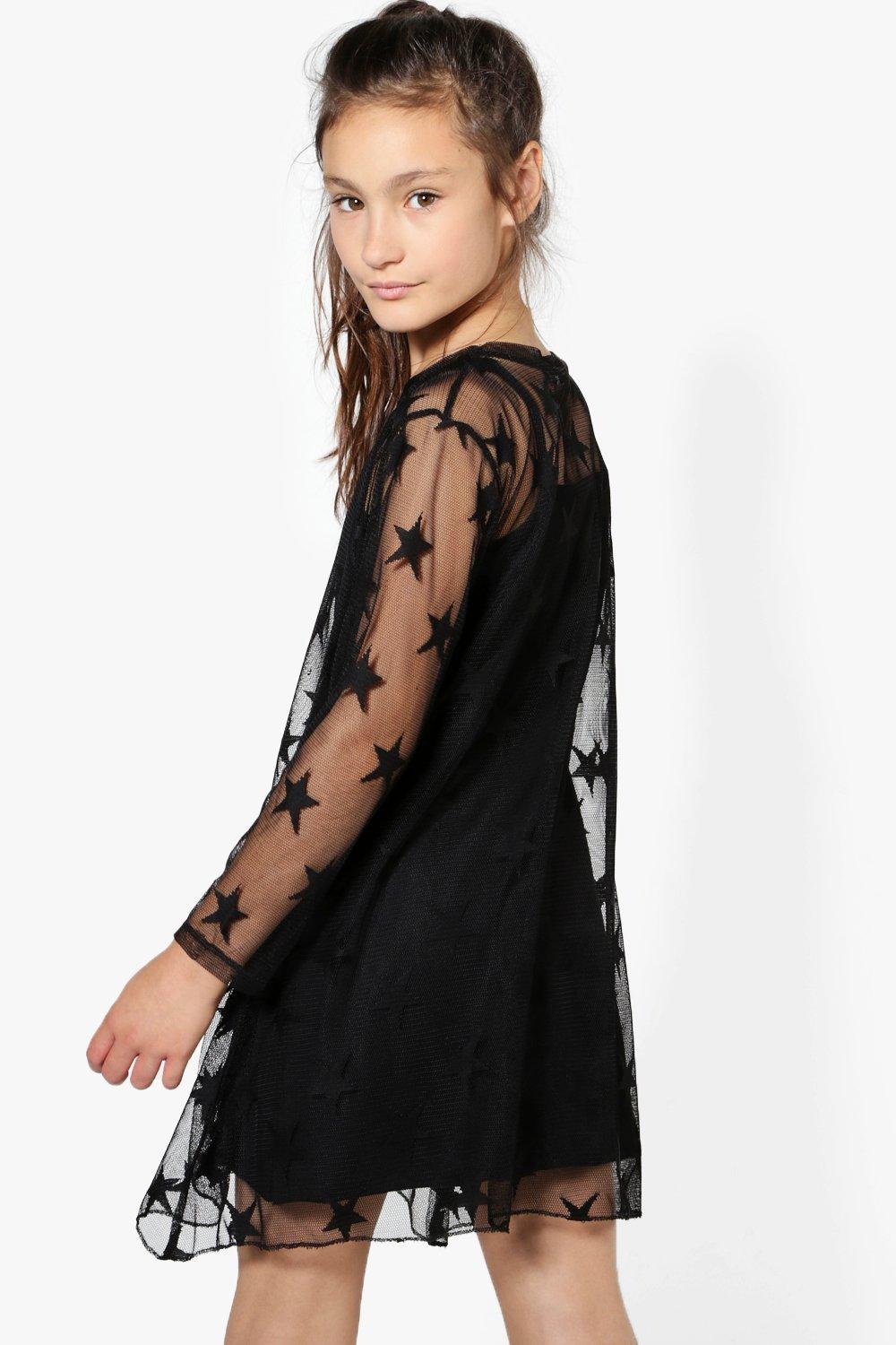 Boohoo star cheap mesh dress