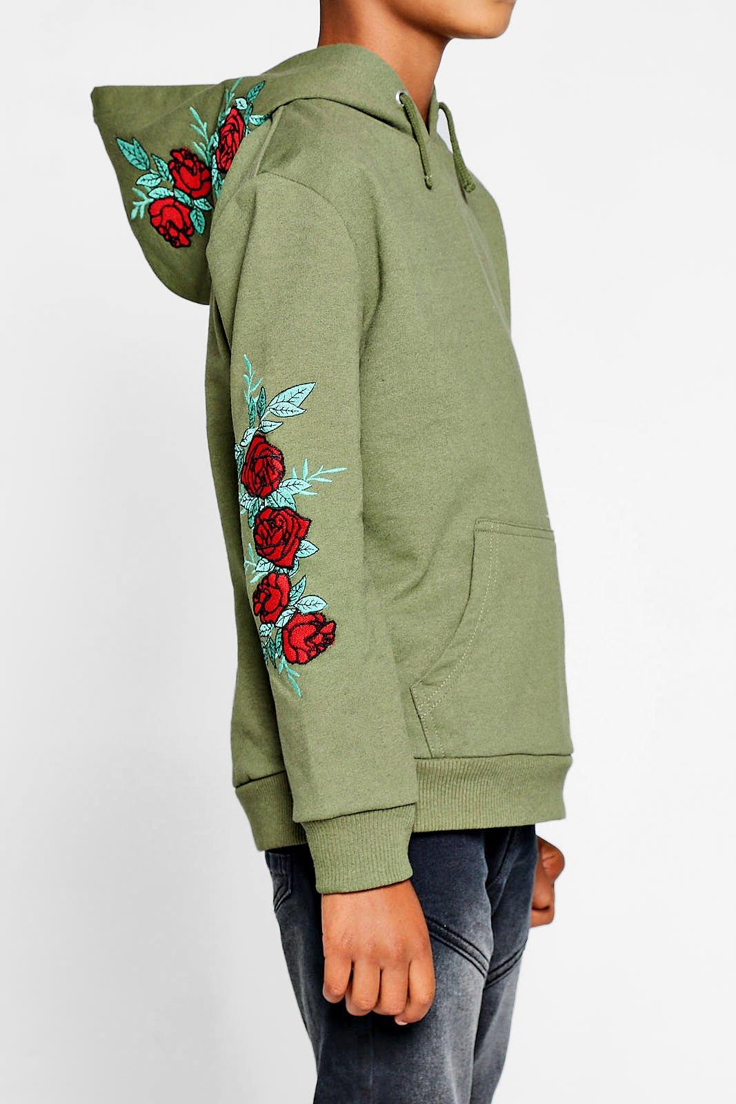 embroidered floral sweatshirt