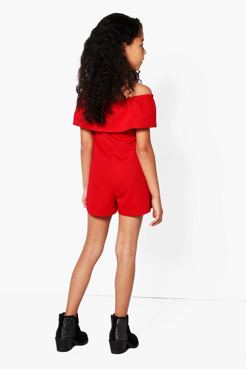 bardot frill playsuit