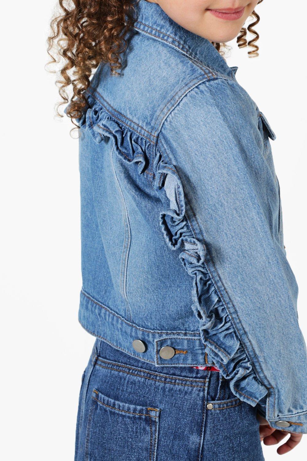 Ruffled jean jacket sale