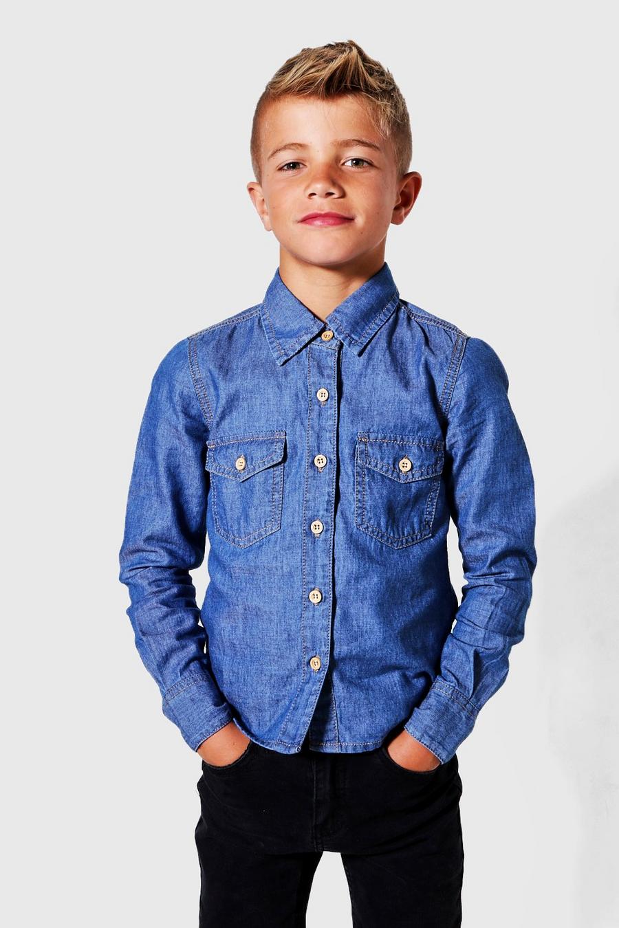 chemise en jean pour garçons, Bleu clair image number 1
